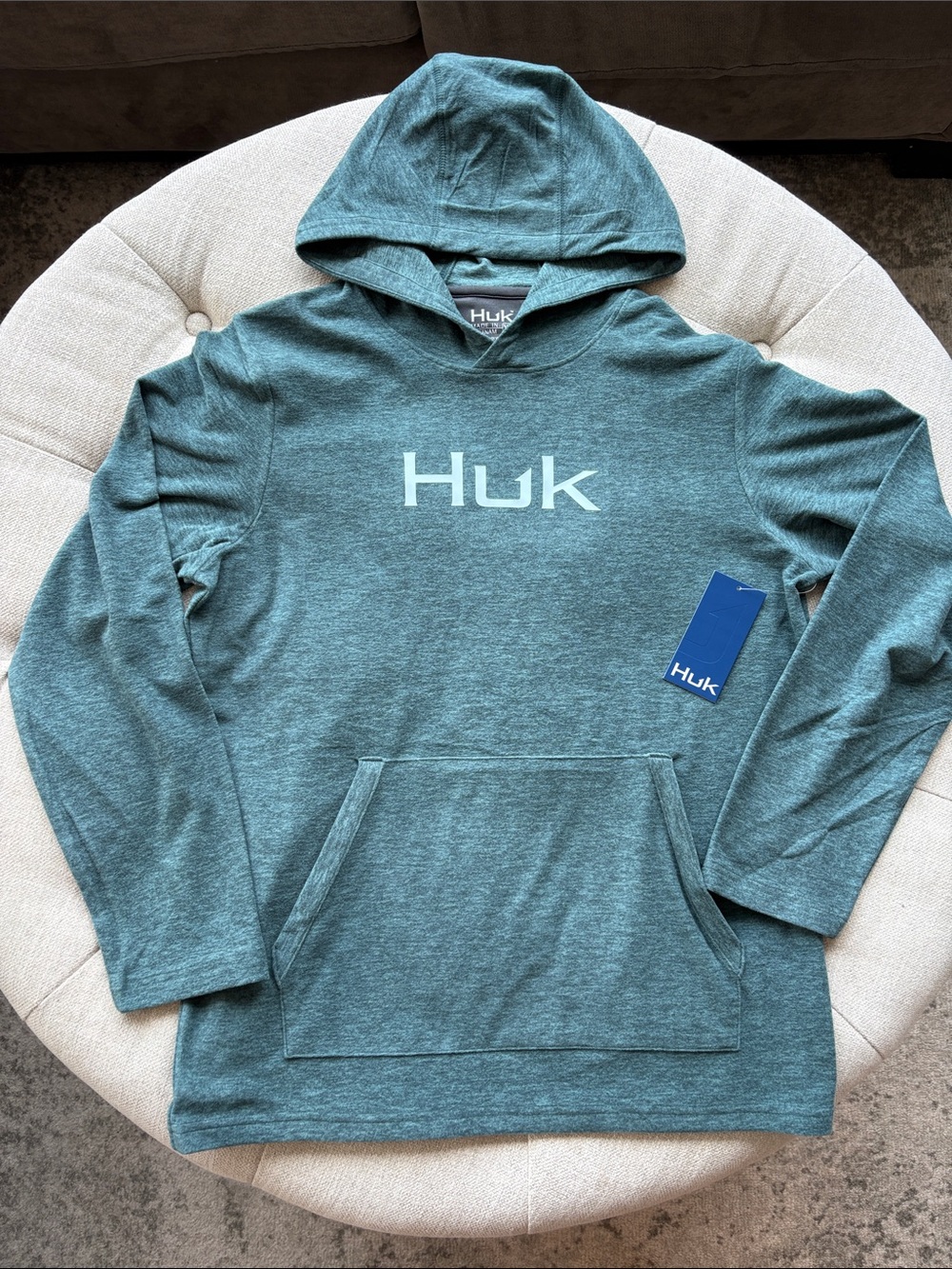 Huk Boy’s Crewneck Hooded Pullover - Teal